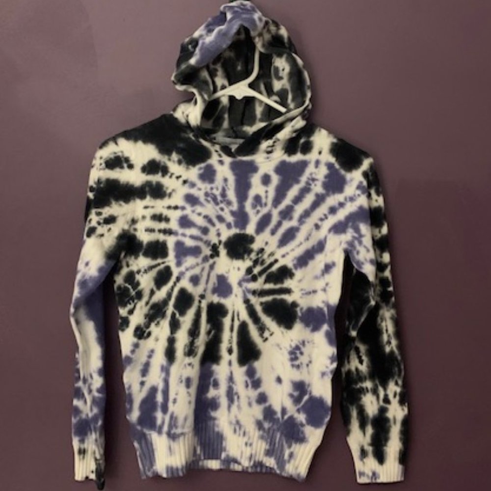 Central Park West Hoodie Indigo Blue Tie-dye Girls